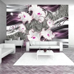 Fotomurale  Dance of charmed  lilies  Colore Viola, Dimensioni e Misure 100x70