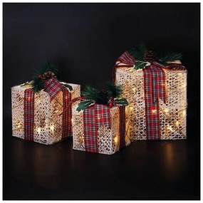 Solight 1V291 - SET 3x LED Regalo di Natale 48xLED/3,6W/230V IP44 bianco caldo