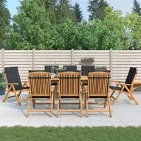 Sedie da Giardino Reclinabili con Cuscini 8 pz in Legno di Teak 3196530