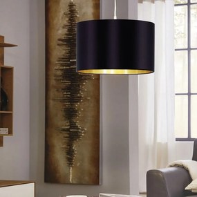 Lampadario Glamour Maserlo nero cotone E27 EGLO