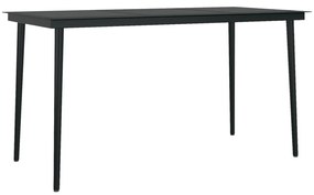 Set da pranzo da giardino 5 pz nero