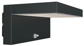 Applique LED Solare Minimal Nera con Sensore di Movimento Colore Bianco Naturale 4.000K