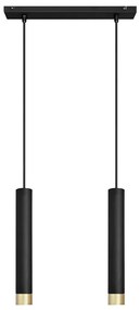 LED Lampadario a sospensione con filo TUBA 2xGU10/4,8W/230V nero/oro