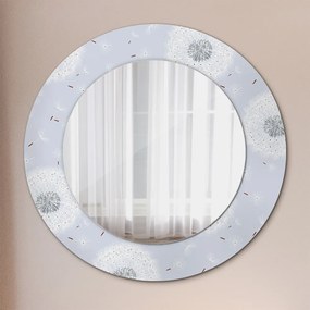 Specchio rotondo cornice con stampa Fiori dei denti di denti fi 50 cm