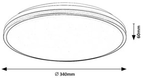Rabalux 75058 - Plafoniera da bagno SLAVA LED/18W/230V IP44 Ø 34 cm