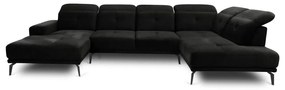 Divano angolare nero (con penisola a destra/a U) Bretan – ELTAP