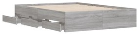 Giroletto Cassetti Grigio Sonoma 135x190 cm Legno Multistrato