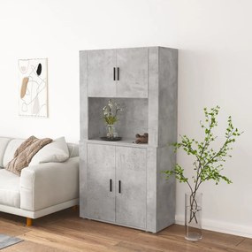 Credenza Grigio Cemento İn Legno Multistrato /