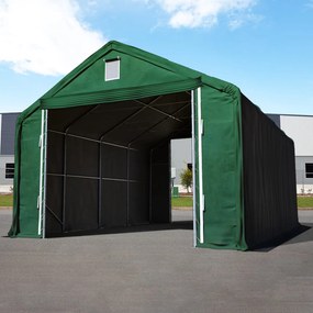 TOOLPORT 6x12m tendostruttura Everest altezza 3m, PRIMEtex 2300, verde scuro, con statica (sottofondo in terra) - (48673)