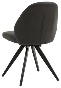 Set di sedie girevoli ZENNENDAL in similpelle antracite e gambe in metallo nero