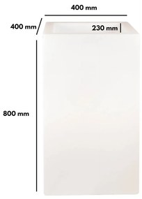Vaso Illuminabile 40x40xH80cm E27 Colore Bianco