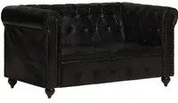 Divano Chesterfield a 2 Posti Nero in Vera Pelle cod mxl 25088