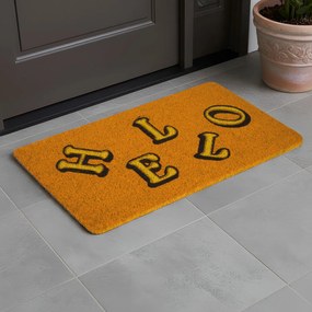 Zerbino 40x70 cm Hello arancione Zerbinomania