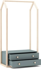 Armadio per bambini verde polveroso a giorno 80x170x40 cm Esteban – Marckeric