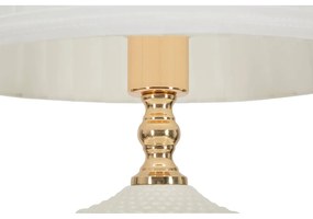 Lampada da tavolo bianca con paralume in tessuto (altezza 45 cm) Caserta - Mauro Ferretti