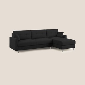 Megan divano letto angolare in microfibra smacchiabile T11 nero
