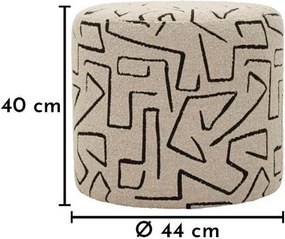 Poggiapiedi beige con rivestimento in bouclé Nairobi – Mauro Ferretti