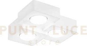 Plafoniera athen quadrata bianca 3 luci attacco gx53 27x27x7,3cm in...