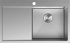 Mexen Exar lavello in acciaio inossidabile a 1 vasca con sgocciolatoio, destro 780 x 480 mm, inox - 6434781010P-01