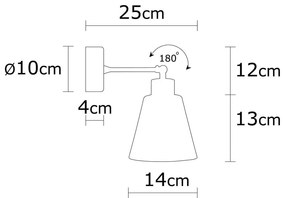 Lampada da parete bianca/di colore naturale Manavgat – Opviq lights