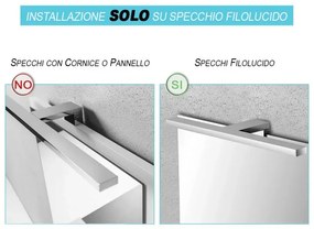 Applique LED per specchio a filo con luce naturale in ABS cromato