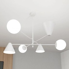 Lampadario a sospensione HERMES 6 White Colore del corpo Bianco