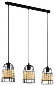 Lampadario Industrial Anwick 3 Luci Metallo Nero