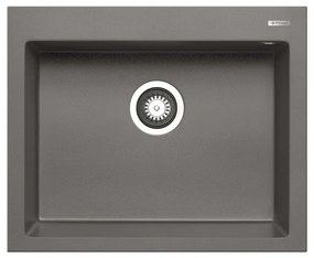 Lavello integrato 1 vasca PYRAMIS Voyager granito L 50 x L 61 cm grigio