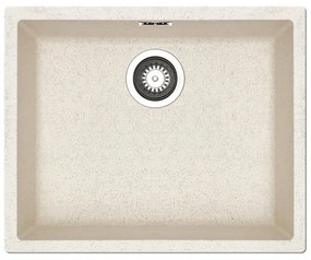 Lavello sottotop 1 vasca PYRAMIS Mistral fibra di vetro L 40 x L 50 cm avena