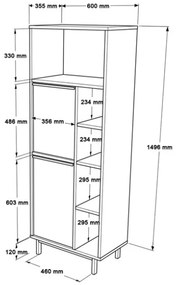 Colonna Da Bagno Multiuso Con Vani A Giorno Ed Ante 60x36x160 Ocean Rafia