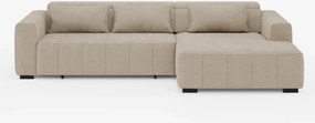 Doric Divano angolare con penisola e sedute allungabili con relax elettrico - poggiatesta reclinabili in tessuto smacchiabile T23