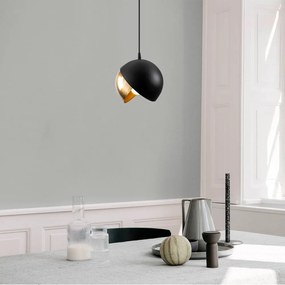 Lampadario nero/dorato con paralume in metallo ø 20 cm Berceste – Opviq lights