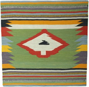 Kilim Tappeto persiano 100x100 (Iran) Tessuto A Mano