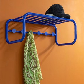 Attaccapanni da parete blu in metallo con scaffale 72 cm Retro – Spinder Design