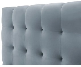 Letto matrimoniale imbottito blu chiaro con contenitore con griglia 160x200 cm Bali - Cosmopolitan Design