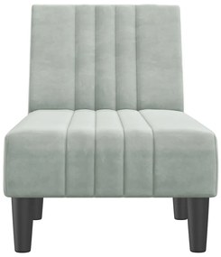 Chaise longue in velluto grigio chiaro