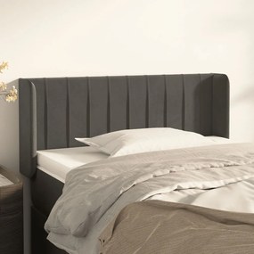 Testiera Ad Orecchio Grigio Scuro 83x16x78/88 Cm İn Velluto /