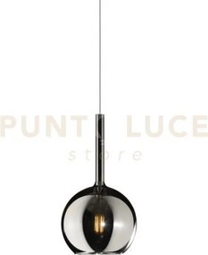 Lampadario a sospensione vetro 1555 medio cromo 1 luce attacco e27 ...