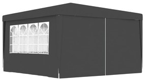 Gazebo Professionale con Pareti 4x4 m Antracite 90 g/m²