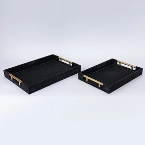 SET 2x Vassoio decorativo 40x30/34x24 cm nero