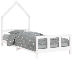 Giroletto per bambini bianco 90x190cm in legno massello di pino
