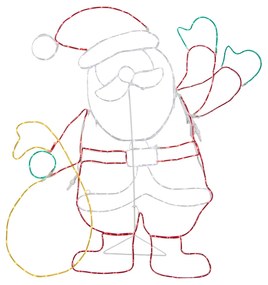 Lampada da terra natalizia Babbo Natale 117 cm con LED e timer IP44 - Pax