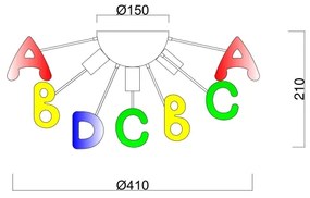 Brilagi - Lampadario a plafone KINDER 5xE14/40W/230V colorato