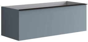 Mobile da bagno sotto lavabo Pixel plain blu laccato opaco L 120 x H 40 x P 45.5 cm 1 cassetto, lavabo non incluso