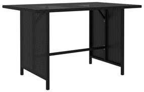 Tavolo da pranzo da giardino nero 110x70x65 cm in polyrattan