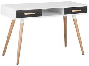 Tavolino consolle bianco grigio scuro e legno chiaro 120 x 45 cm FRISCO Beliani