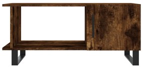Tavolino da salotto rovere fumo 90x50x40cm in legno multistrato