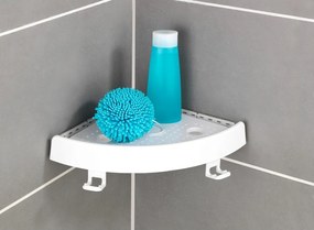 Mensola angolare bianca autoportante in plastica per il bagno Quick-Fit - Allstar