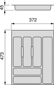 Portaposate Optima Vertex/Concept 500mm (Spalle 16mm) M 450 Plastica Bianca Tecnoplastica Emuca...