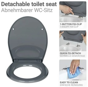 Sedile WC con chiusura Easy-Close (automatica) 37 x 44,5 cm Ostuni – Wenko